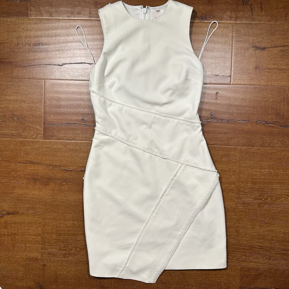 Cinq a Sept Sheath Dress Womens 6 Ivory Sleeveless Quiet Luxury Designer Chic